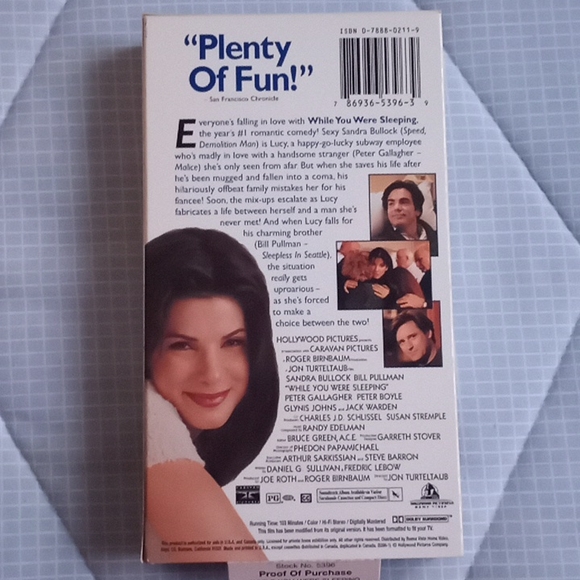 While You Were Sleeping (VHS, 1995) - Picture 2 of 2